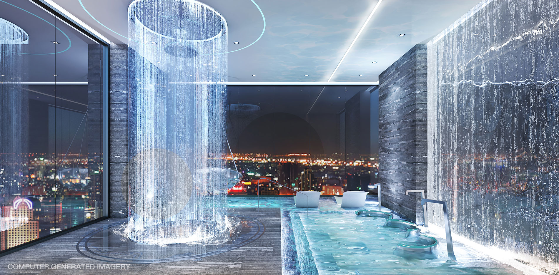 Building C: Aqua Lounge ให้คุณผ่อนคลาย ท่ามกลางสายน้ำ ที่ปรับอุณหภูมิให้เหมาะกับร่างกายของคุณ
